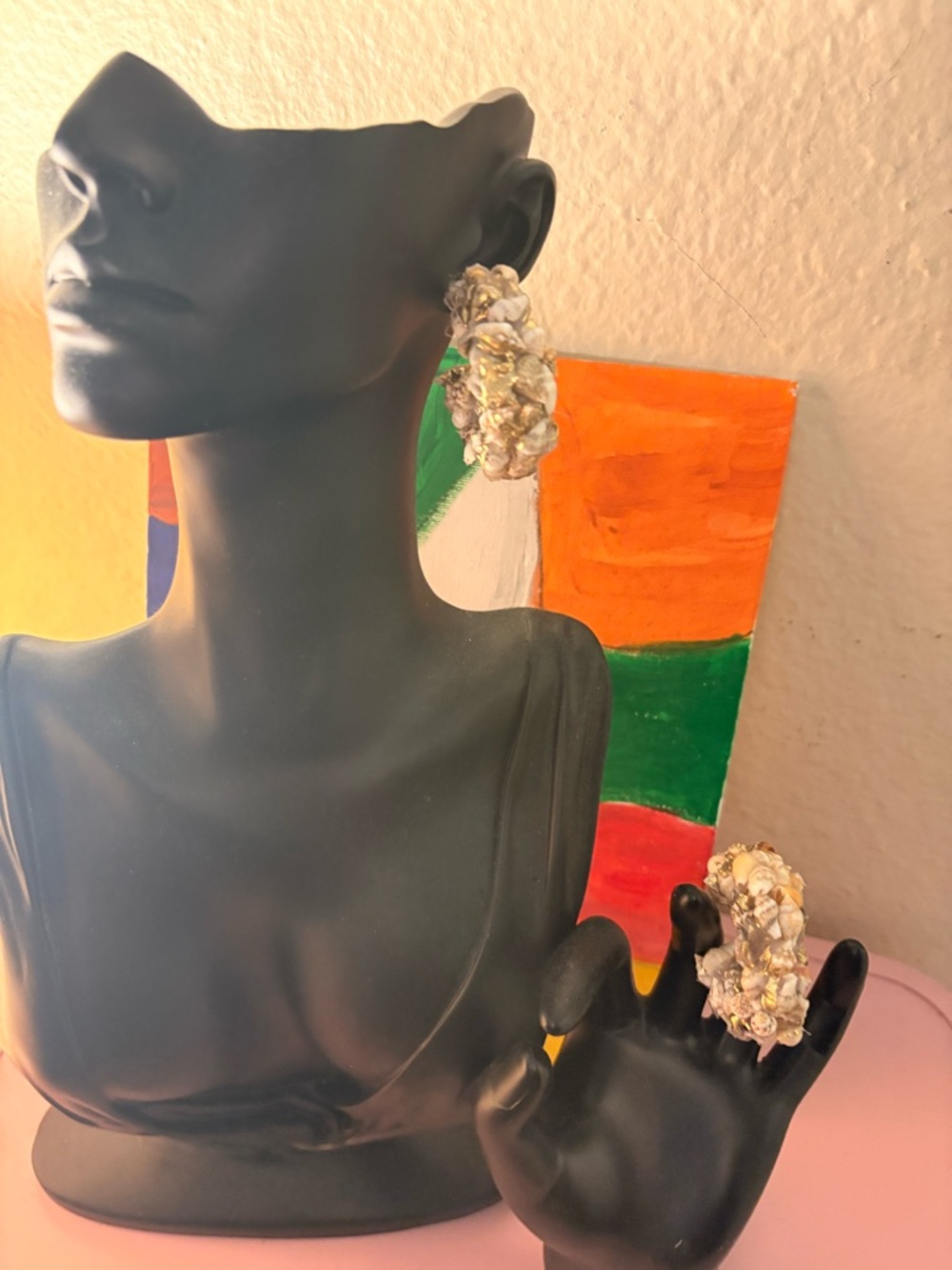 Gold-Tone Cluster Floral Hoop Earrings - Gold Color